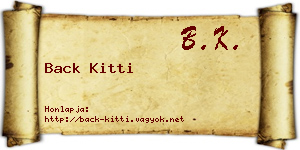 Back Kitti névjegykártya