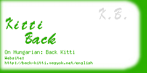 kitti back business card
